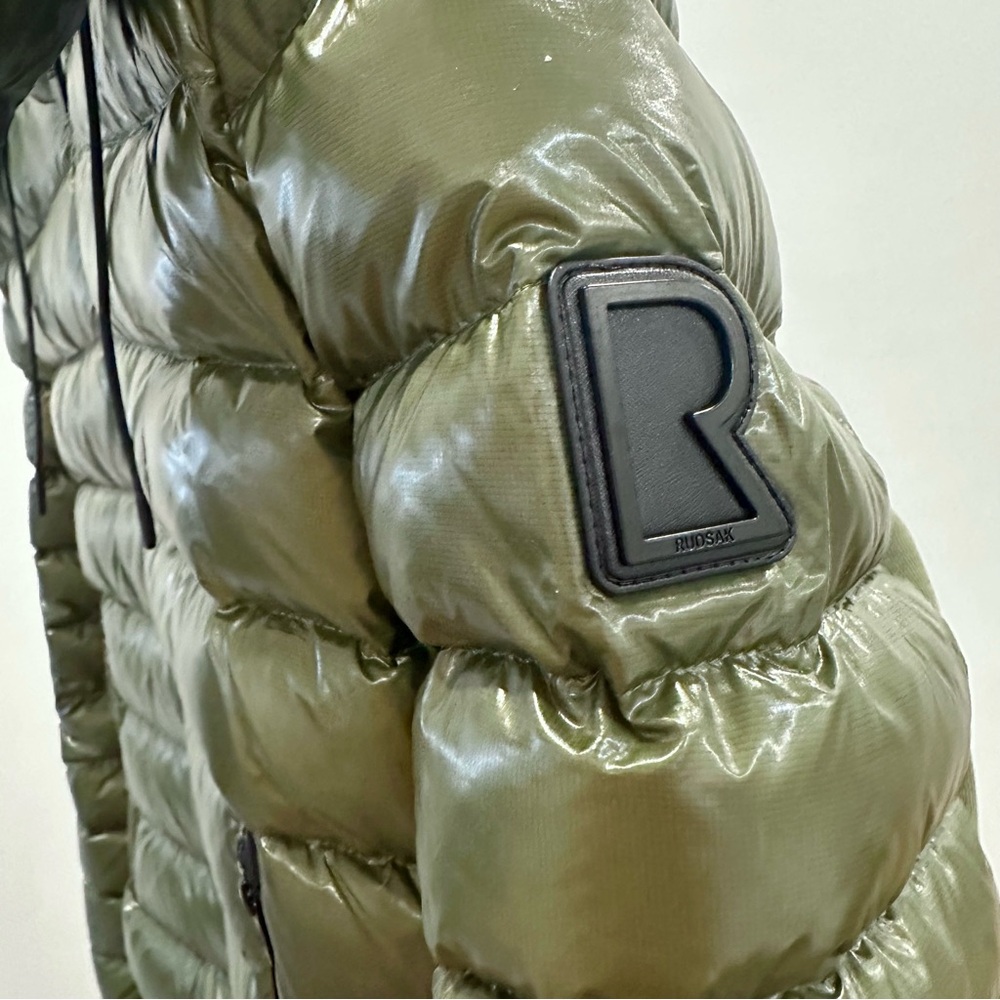 RUDSAK Melissa Metallic Green Puffer Down Jacket Winter Coat Olive Large - Picture 9 of 11